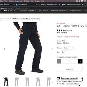 5.11 Tactical Womens Ripstop TDU Pant